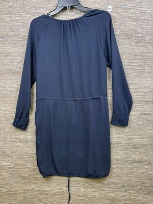 GAP Shirt Dress Womens XS Blue Solid Belted Henley Long Sleeve Short Casual  | eBay