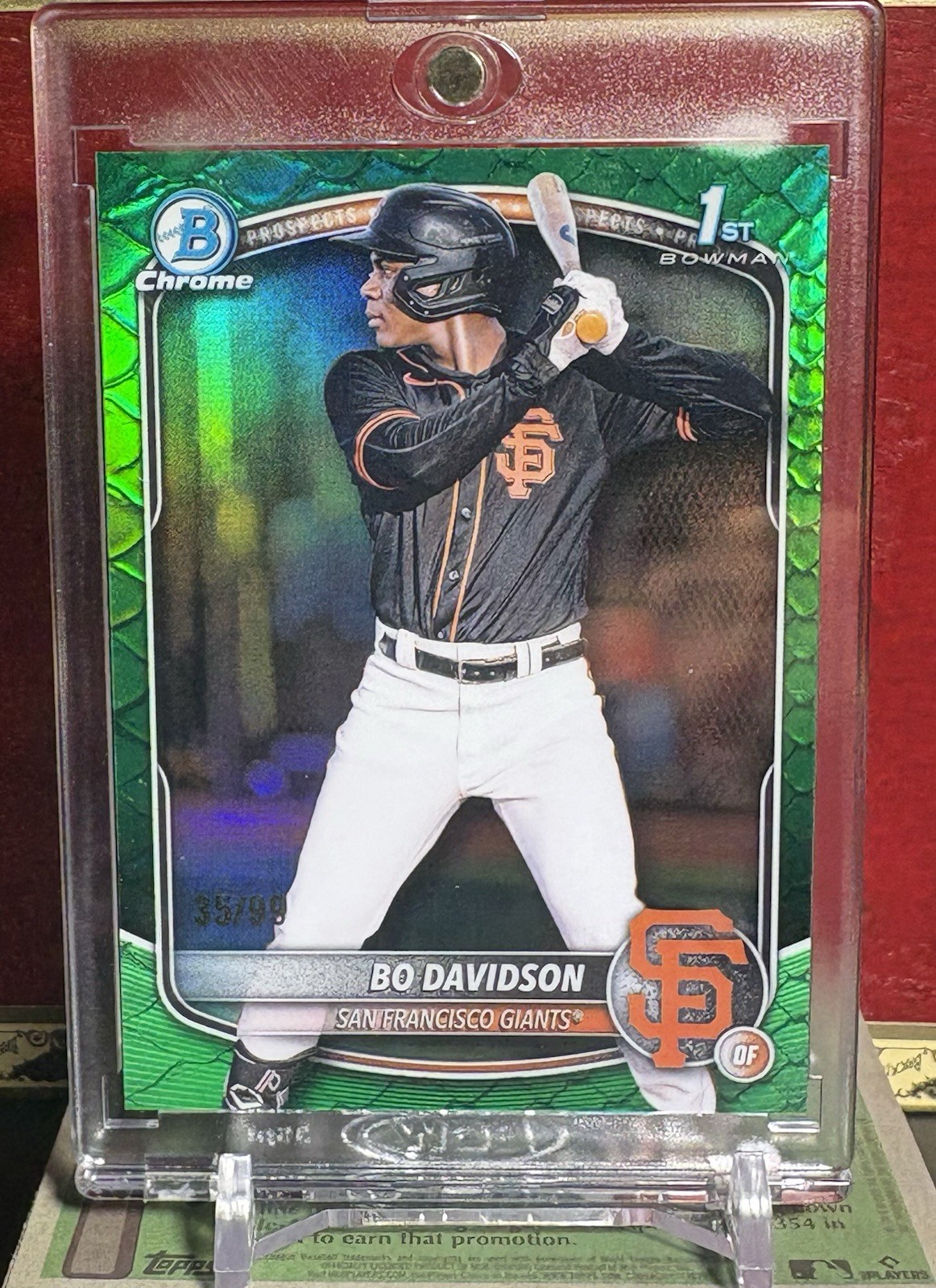 BO DAVIDSON 2025 BOWMAN CHROME 1ST GREEN REPTILIAN REFRACTOR /99 Q3967
