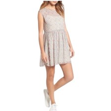 Madewell Floral Print Lined Babydoll Dress Beige Blue Red Cottagecore BOHOXL