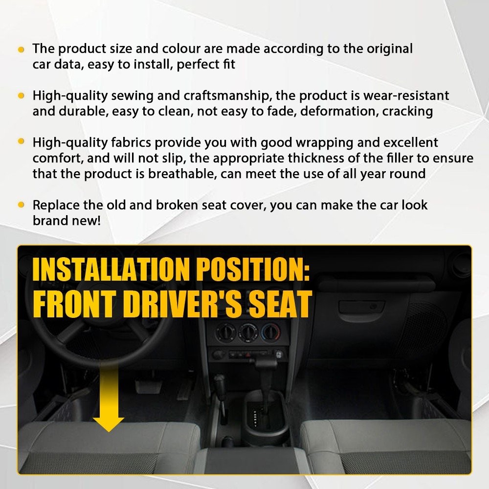 Front Left Driver Bottom Cloth Seat Cover For 2007-10 Jeep Wrangler Sahara Gray thumbnail 4