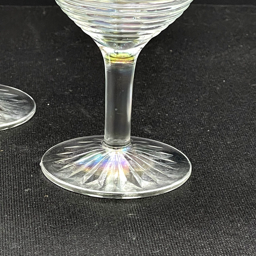 4 Vtg Iridescent Anchor Hocking Water Wine Cristal Ring Glasses Mother of Pearl - Picture 7 of 15