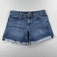 Ann Taylor Loft Size 6 Original Raw Edge Cuff Hem Denim Jean Shorts