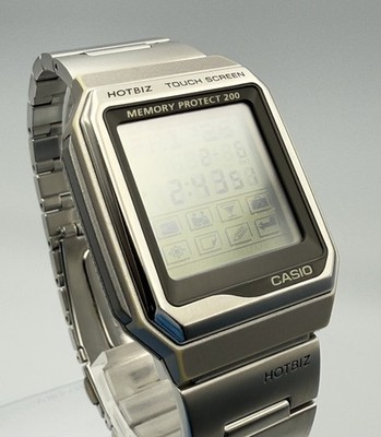 CASIO HOTBIZ VDB-2100 電池交換済 動作良好 Old Casio Data Bank HOTBIZ Vdb-2100 Wrist Watch Touch Screen for