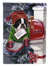 Caroline's Treasures Boston Terrier Letter to Santa Christmas House Flag