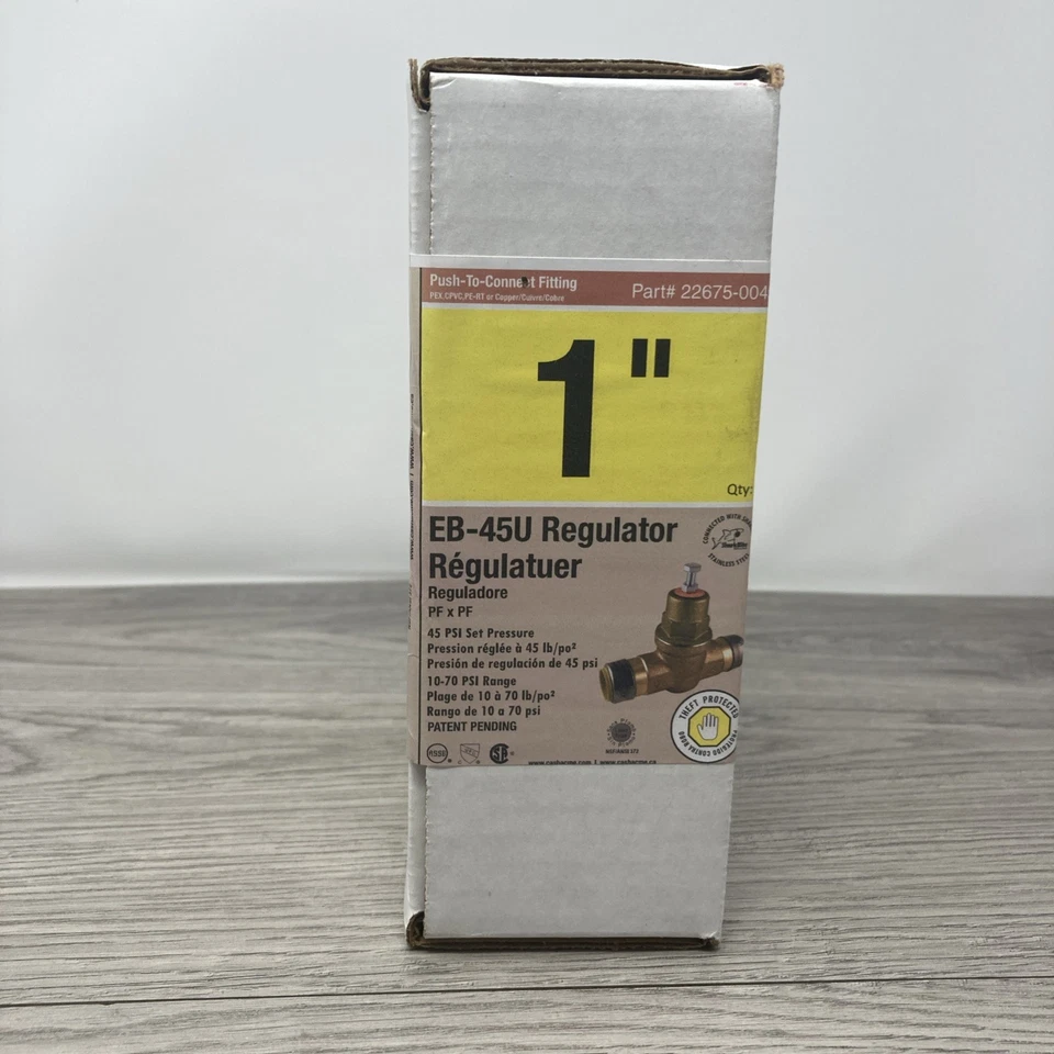 CashAcme EB45-U Water Pressure Regulator 1/2" 10-70 PSI Range 22675-0045 NEW - Image 2 of 4