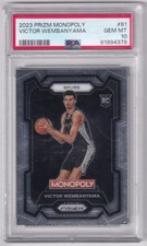 VICTOR WEMBANYAMA 2023 PANINI PRIZM MONOPOLY ROOKIE CARD #81 PSA 10 GEM MINT