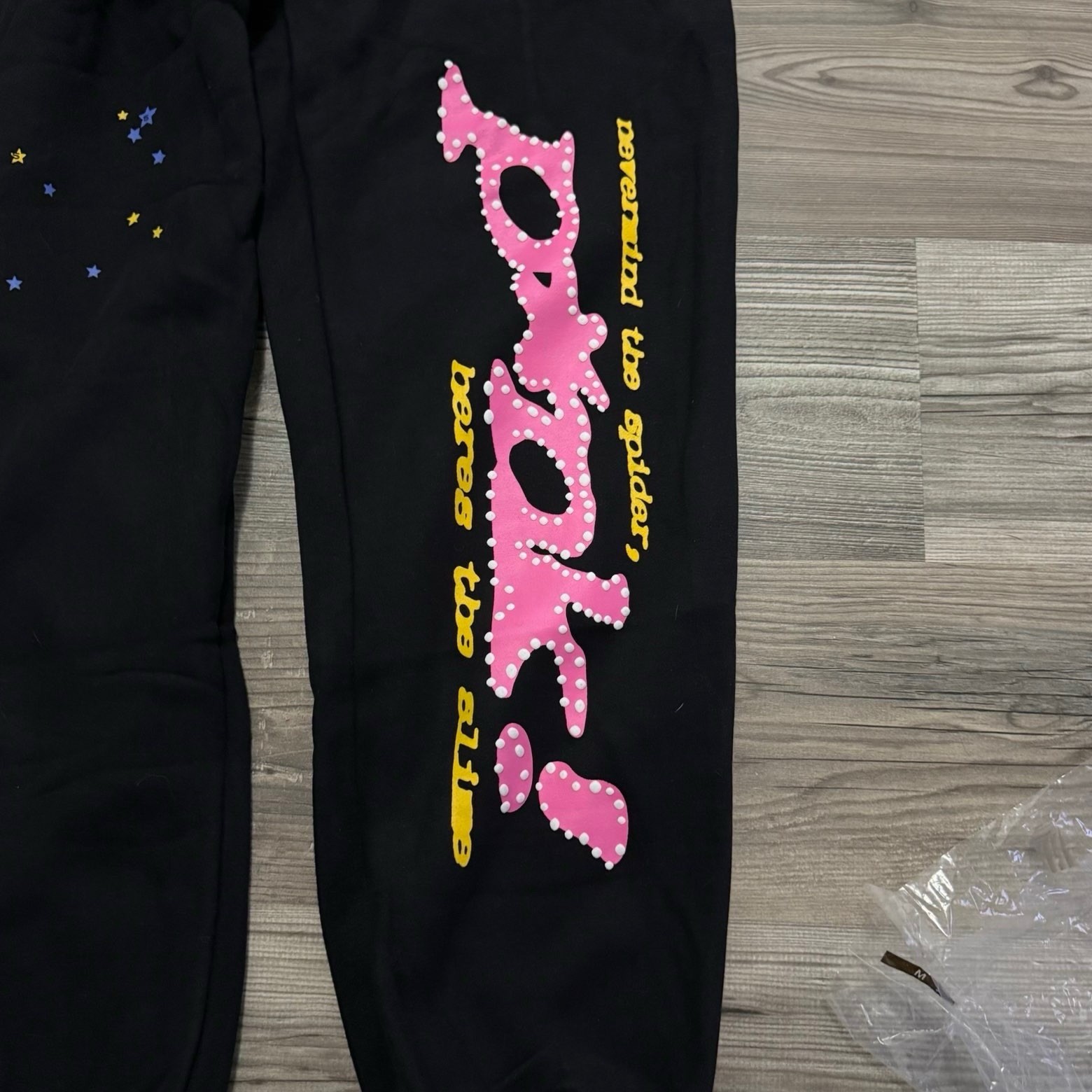 Sp5der Black P*NK Pants Size M