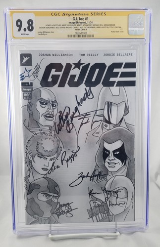 G.I. Joe #1 CGC 9.8 Sketch Cover Signed by 14 Joe Actors & Writers Image Comics