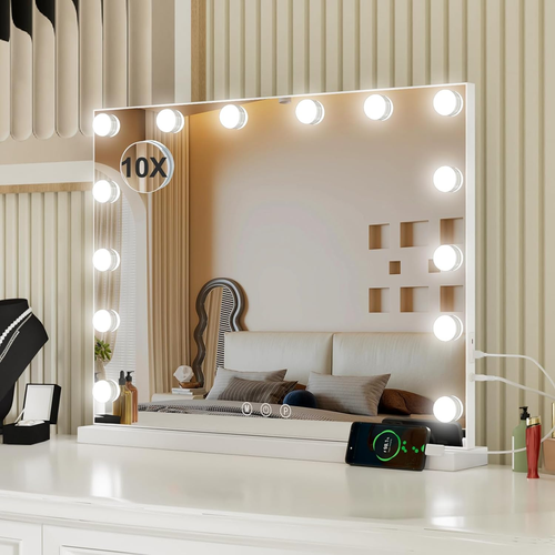 VEVOR Specchio per Trucco con Luce Specchio per Trucco 70x70cm con 12