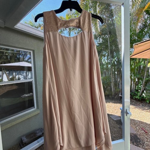 Bcbgmaxazria Women's Tan and Pink Dress