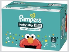 Pampers Baby Dry Ultra Cushion Diapers Size 2 - 112 Count for 10-22 lbs