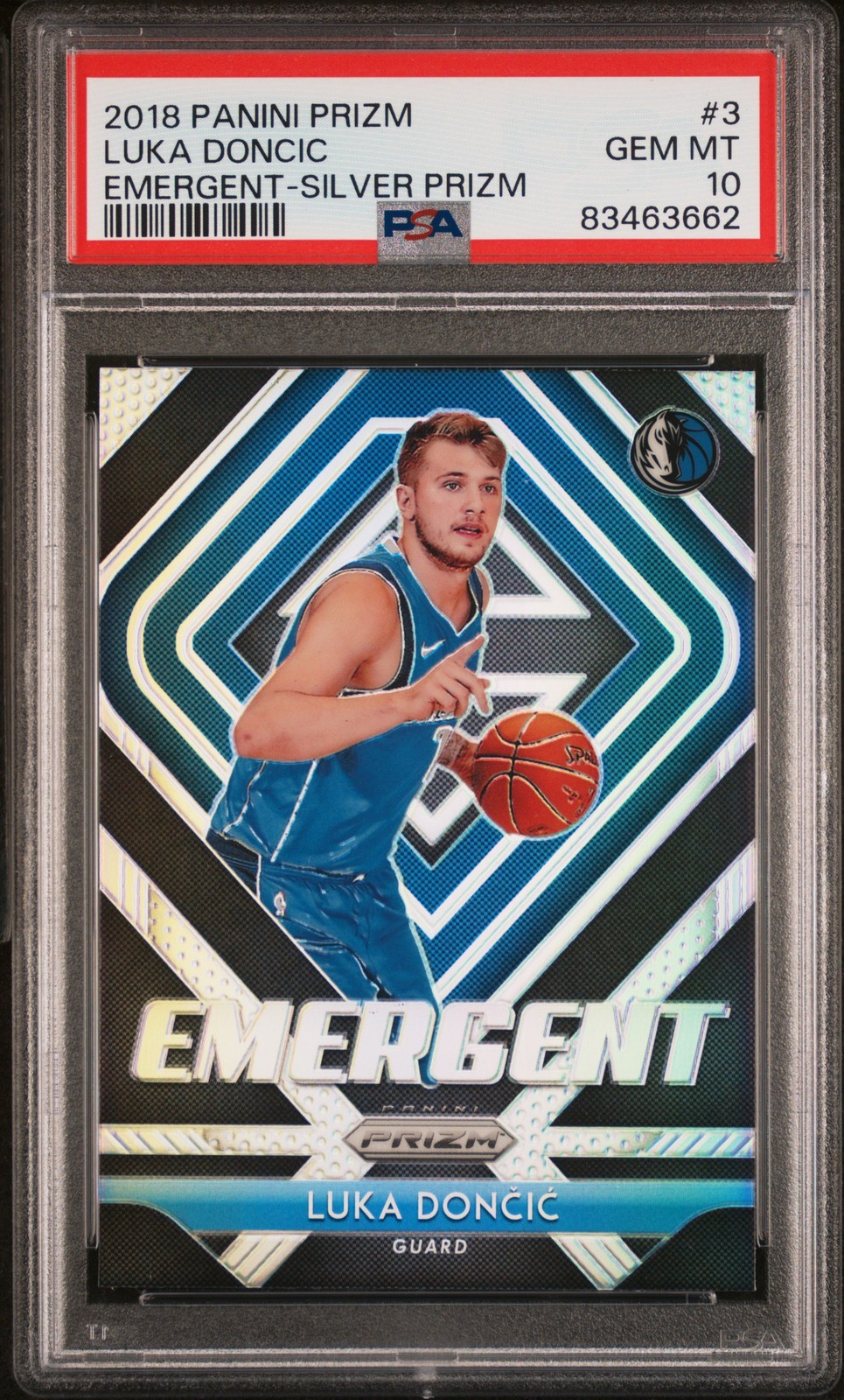 Luka Doncic 2018-19 Panini Prizm Emergent Silver #3 PSA 10