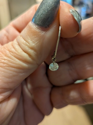 Gorgeous 14K White Gold Laser Hanging Diamond Earrings