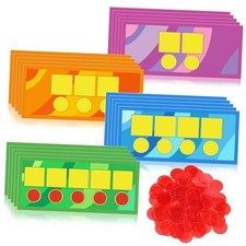 Sound Box Mats and Chips 24 Pcs Dry Erase Mats and 84 Cardboard Bright Style