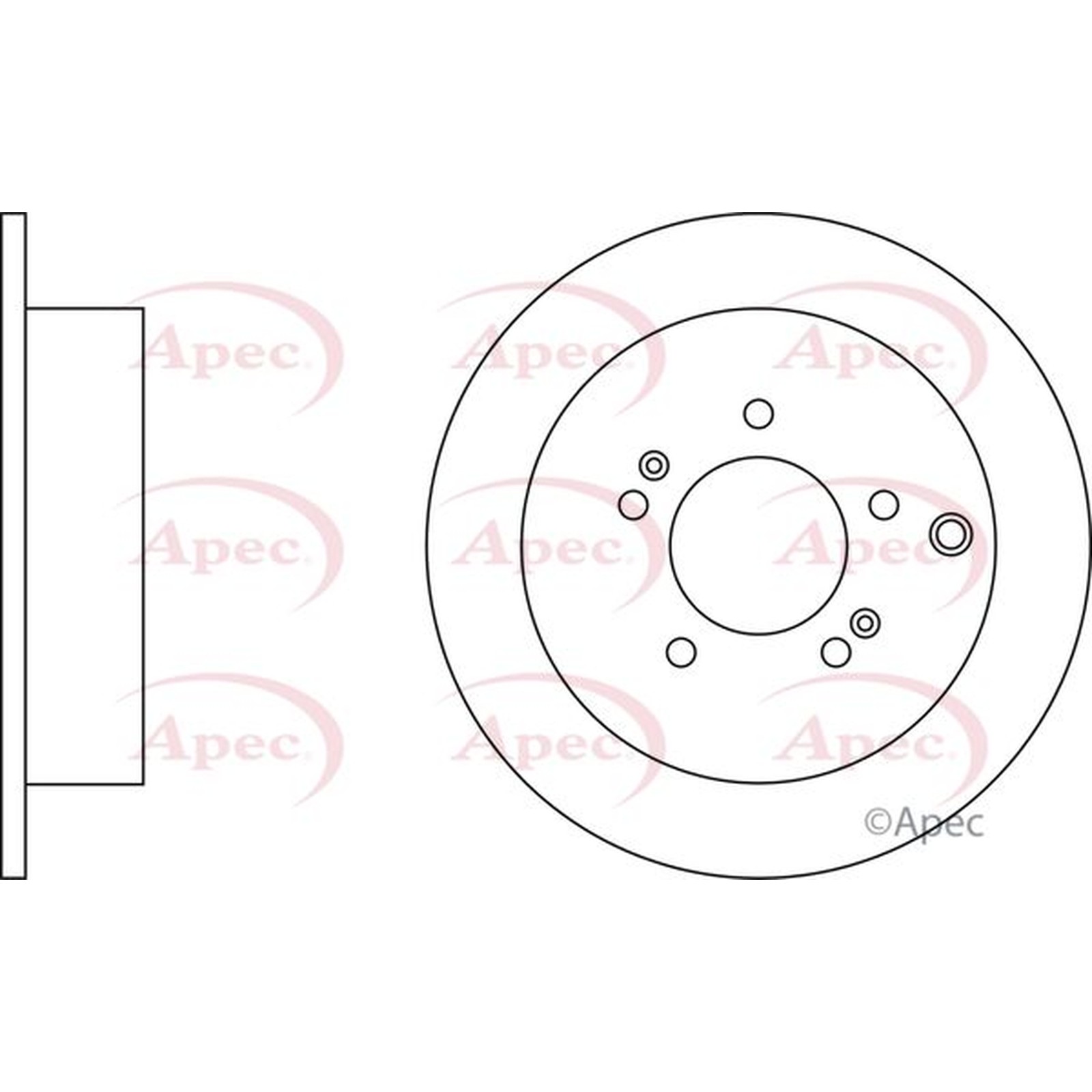 Apec Red Rear Brake Disc DSK2126 - OE High Quality Precision Engineered Part