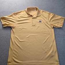 Notre Dame Fighting Irish Cutter  Buck CB DryTec Polo Shirt Gold Mens Medium