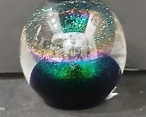1987 Robert Eickholt Art Glass Paperweight Iridescent Veil/Water Fountain Signed