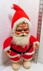 Vintage Rushton Co Santa Claus Plush Rubber Face White Boots/ No Coke Bottle