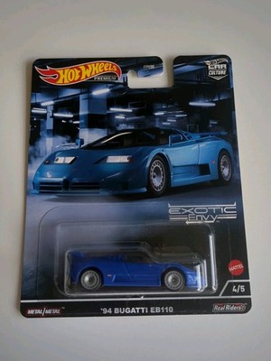 Hot Wheels Car Culture Exotic Envy '94 Bugatti EB110 blau in Schutzhülle