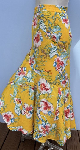 Tolani Miri Women's Ruffled Sunset Floral Maxi Skirt Size Large - Picture 7 of 16