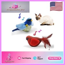 Stimulating Cat Toys with Chirping Sounds - Catnip Infused Plush Birds