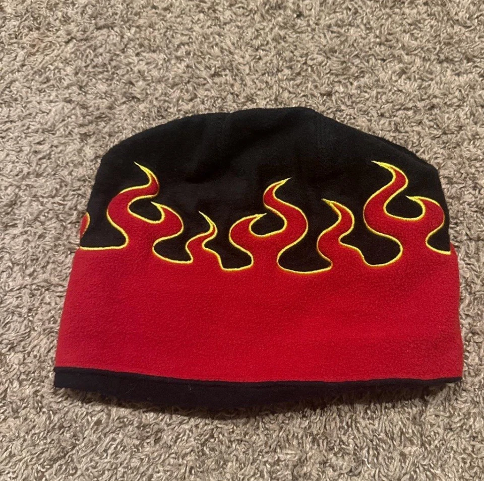 Винтажная красная/черная шапочка L.L Beanie Flame - Изображение 2 из 2