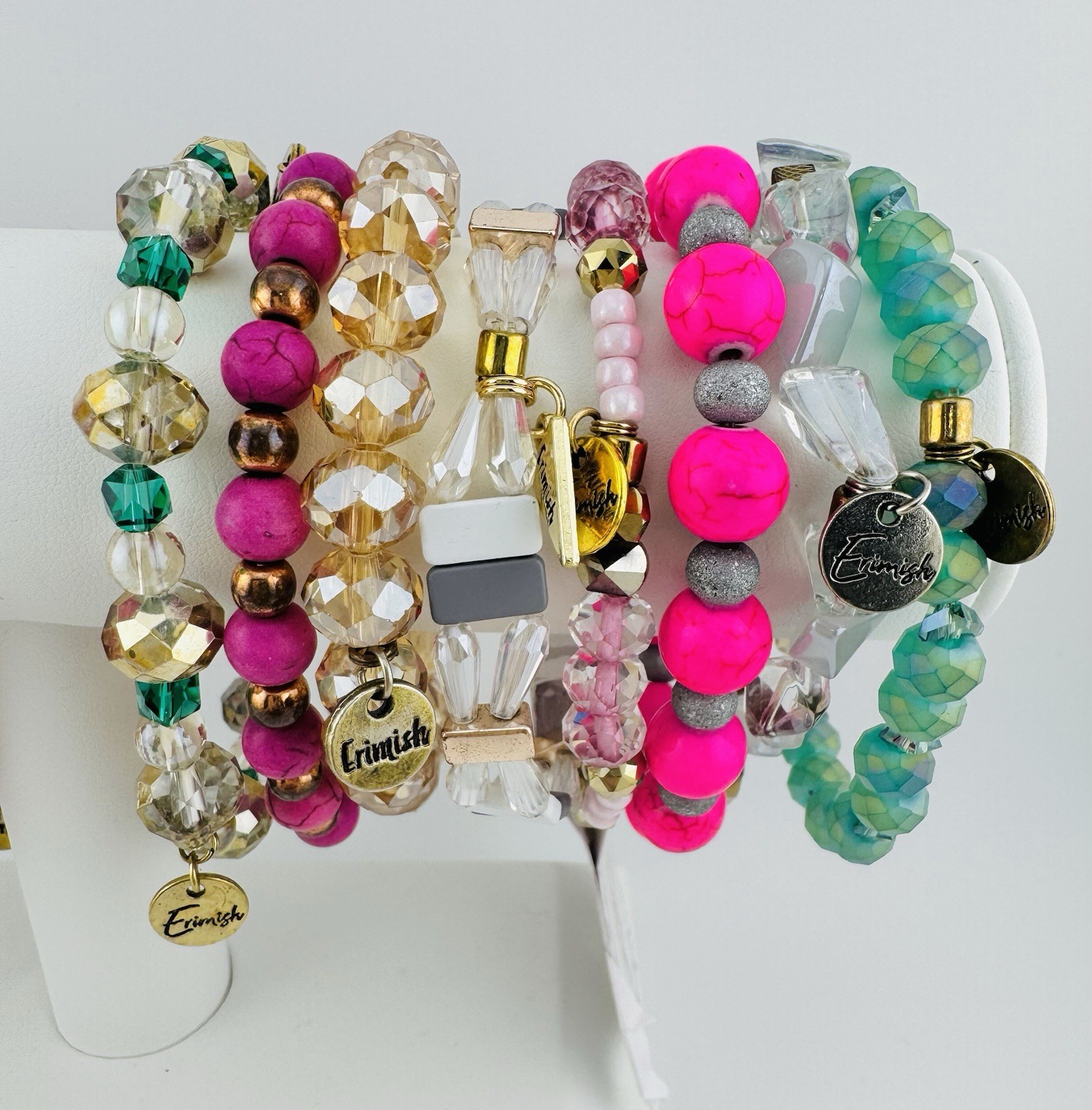 Erimish Stackable Stretch Bracelets Lot 16 Beaded… - image 3