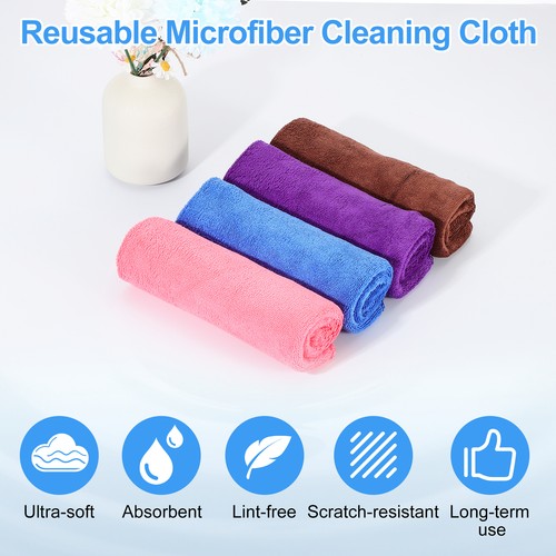 2pcs 16" x 16" Microfiber Cleaning Cloth Absorbent, Brown - Picture 3 of 7