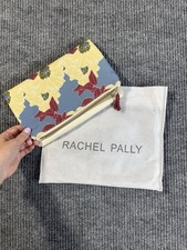 Rachel Pally Floral Clutch Yellow Blue Red Zip Closure with Dust Bag