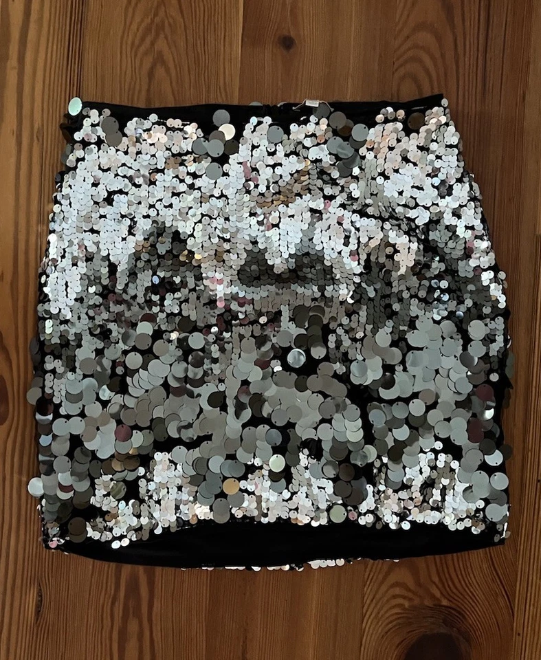 Minifalda Flying Tomato astilla lentejuelas pieza llamativa glamour festivo brillante talla L Foto 2 de 4