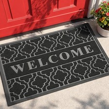Welcome Mat Outdoor Indoor Front Door Mat Non Slip Waterproof Low Profile