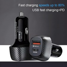 Fast Car Charger 2 Port USB + TYPE C Universal Socket Adapter For iphone