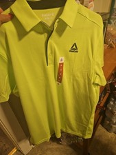 NWT MENS NEON GREEN REEBOK POLO SIZE MEDIUM .AWESOME GREEN   