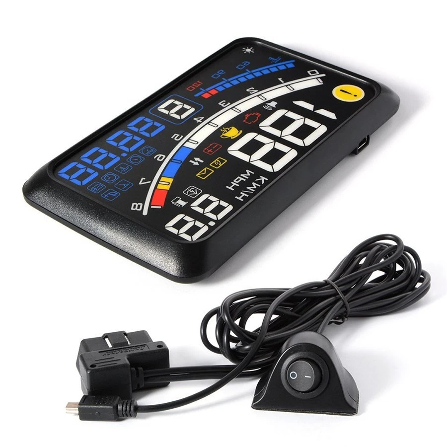5.5" Coche HUD Head-Up Display OBD2 Puerto Velocímetro Proyector Medidor de Advertencia de Velocidad Foto 3 de 4