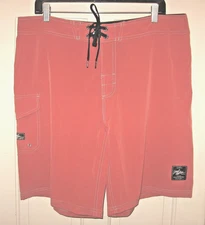 LOCAL MOTION SURF HAWAII CARGO BOARDSHORTS MENS SZ 38 X10" RUSTY RED SWIM SHORTS