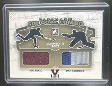 2010-11 In The Game 500 Goal Combo Joe Sakic Dan Cloutier Dual MEM Vault 1/1 SP