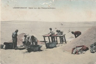 DSWA AK Lüderitzbucht "Szene aus den Diamantenfeldern",  gelaufen 1912 n. Hannov - Bild 1 von 2