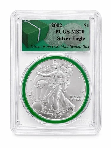 2002 1oz American Silver Eagle PCGS MS70 (CSC053237)