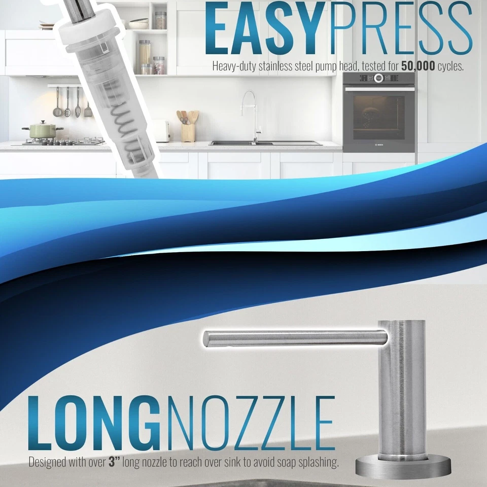 Stainless Steel Kitchen Sink Soap Dispenser Heavy Duty Pump17oz Bottle FREE SHIP - Image 2 of 4