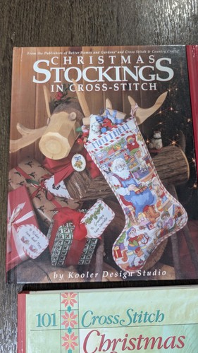 4 Vtg Christmas Cross Stitch Books Christmas Stockings 101 Christmas Creations - Picture 2 of 6