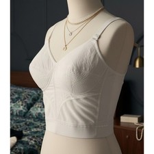VINTAGE NEW 1960's Carnival Women's White Bustier Top Corset Bra Size 36C