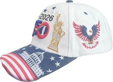 USA 250th Anniversary Patriotic Baseball Cap 3D Embroidery - NIB
