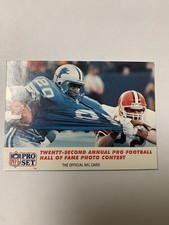 1990 Pro Set NFL 22nd Annual HOF Photo Contest  2nd Place Detroit Lions