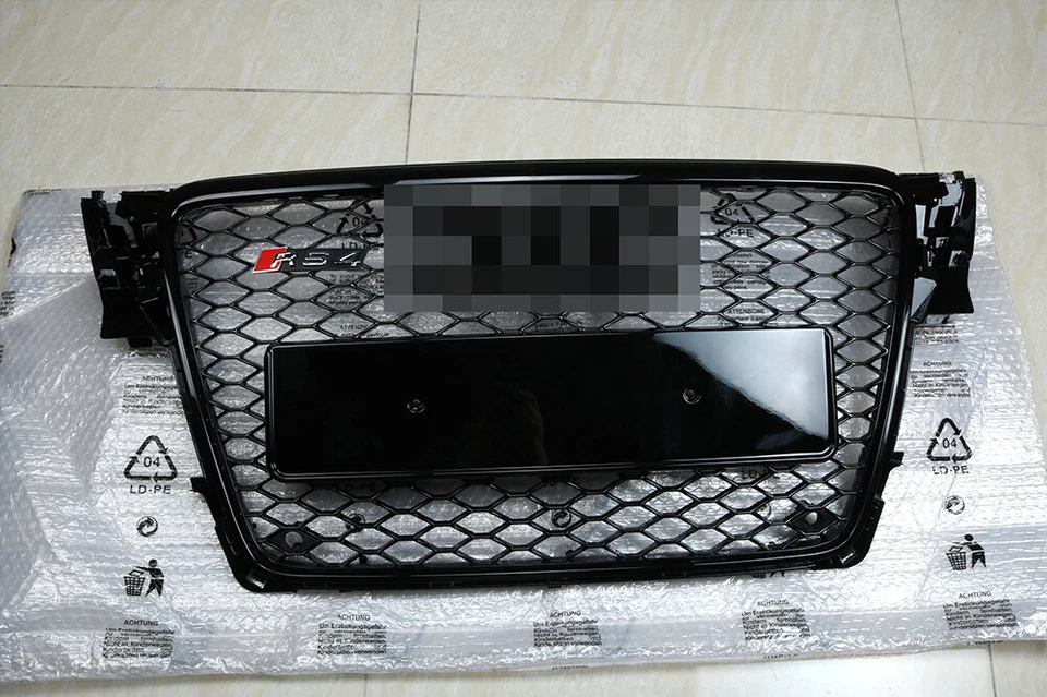REJILLA HEXAGONAL ESTILO RS4 MALLA DEPORTIVA NIDO DE ABEJA NEGRA PARA 09-12 AUDI A4/S4 B8 8T Foto 2 de 4