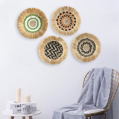 Woven Wall Decor Circular Wall Hanging Small Macrame Boho Wall Art Home Decor US - Picture 1 of 22