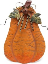 Metal Fall Harvest Pumpkin Decor Indoor Outdoor Standing Flat Pumpkin Decoration