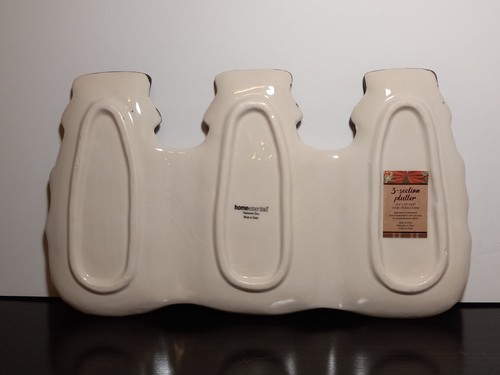 SNOWMAN Ceramic 3 section server spoon rest Christmas Home Essentials NEW RARE - Picture 15 of 23