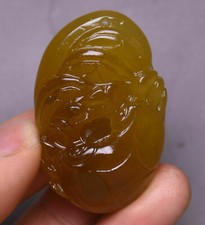 4.2CM Rare Vieux Jade Crab Carbides Bénédiction Monnaie Amulet Pendentif