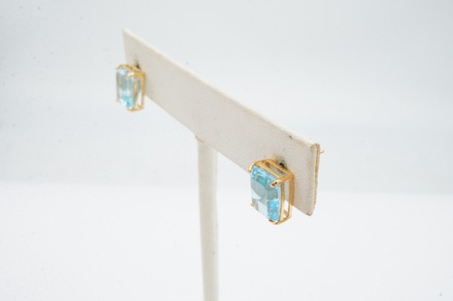 Ohrringe 14 Karat Gelbgold Blautopas - Bild 4 von 8