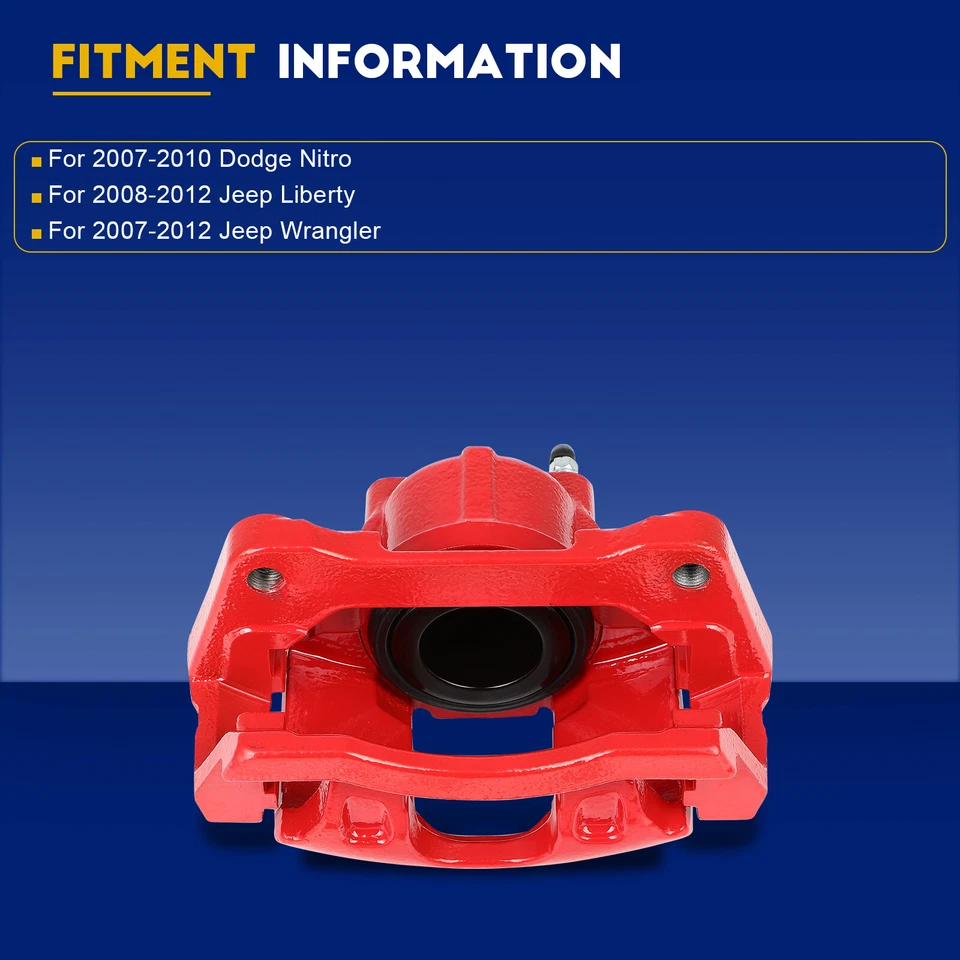 4PCS Front and Rear Brake Calipers For 2007-2012 Jeep Wrangler 07-10 Dodge Nitro Foto 3 de 4